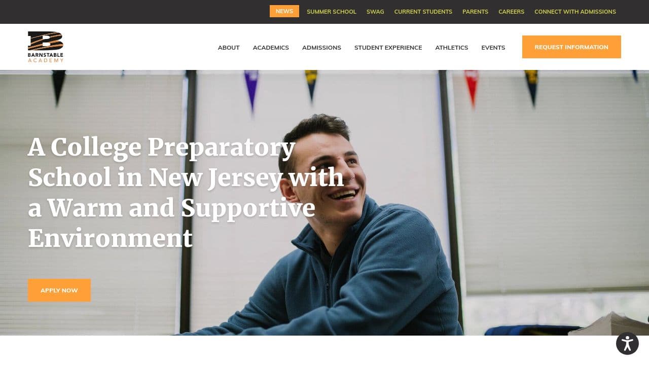 Barnstable Academy website screenshot