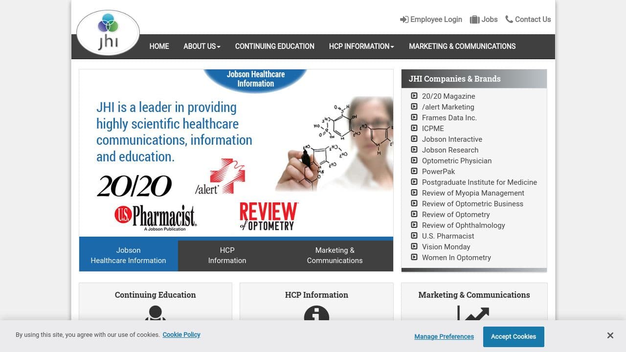 Jobson Medical Information website screenshot