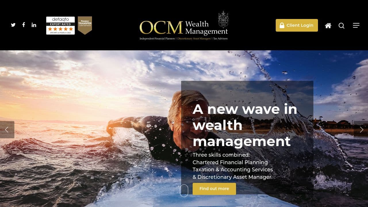 OCM Wealth Management website screenshot