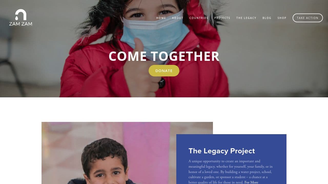 Zam Zam Water  website screenshot