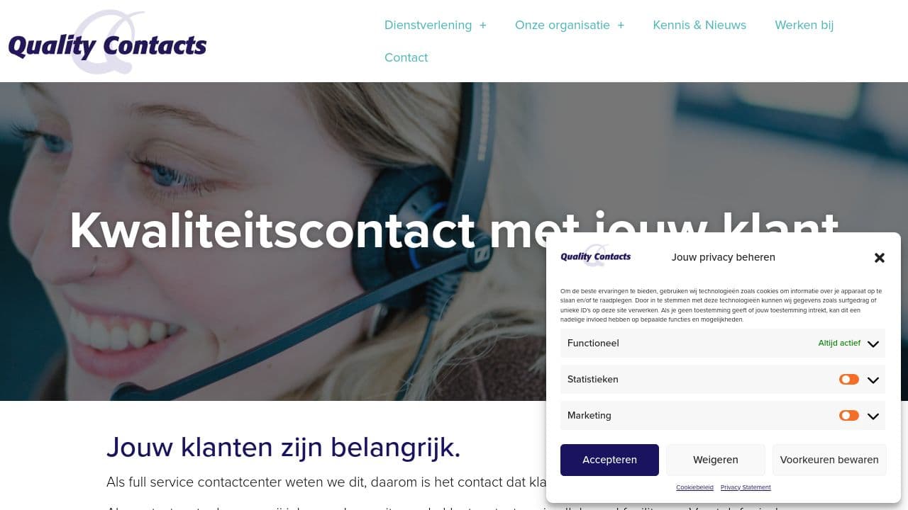 Quality Contacts website screenshot