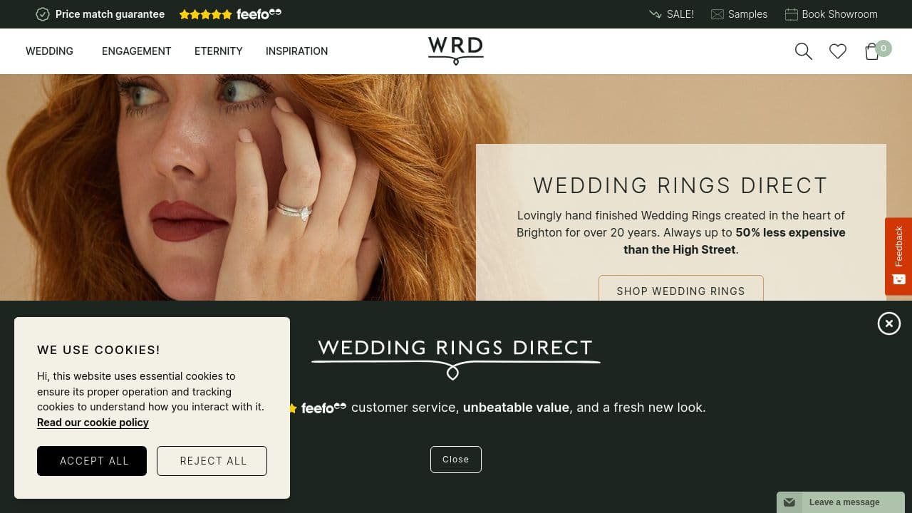 Wedding Rings Direct website screenshot