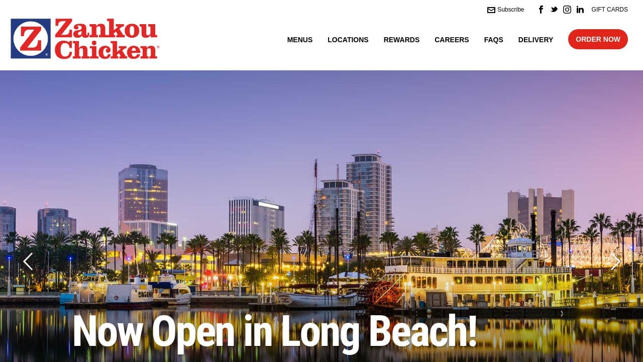 Zankou Chicken website screenshot