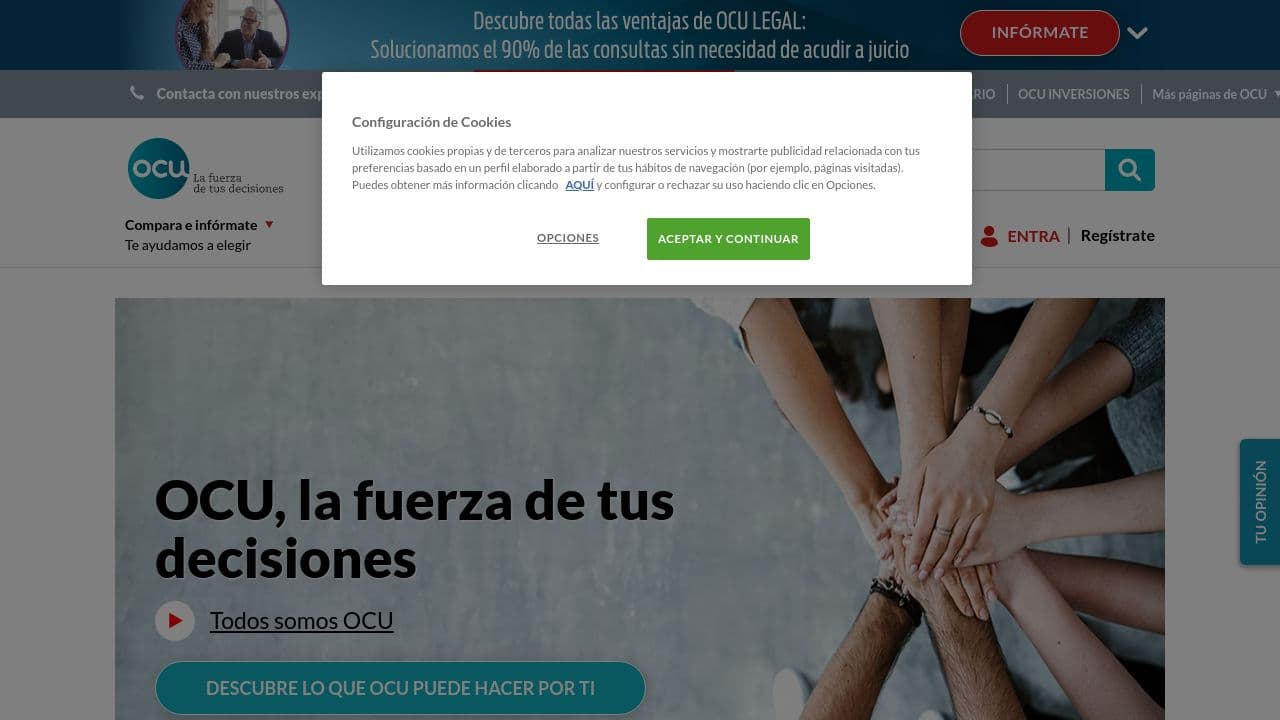 OCU website screenshot