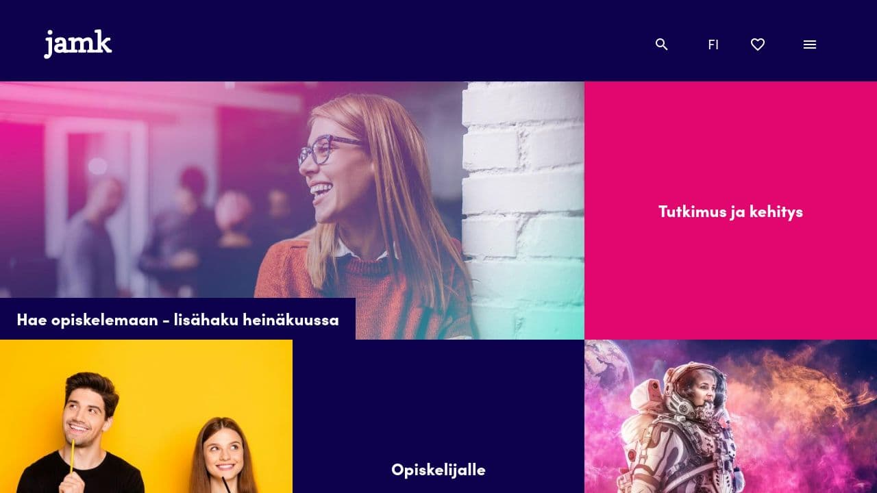 jamk university of applied sciences website screenshot