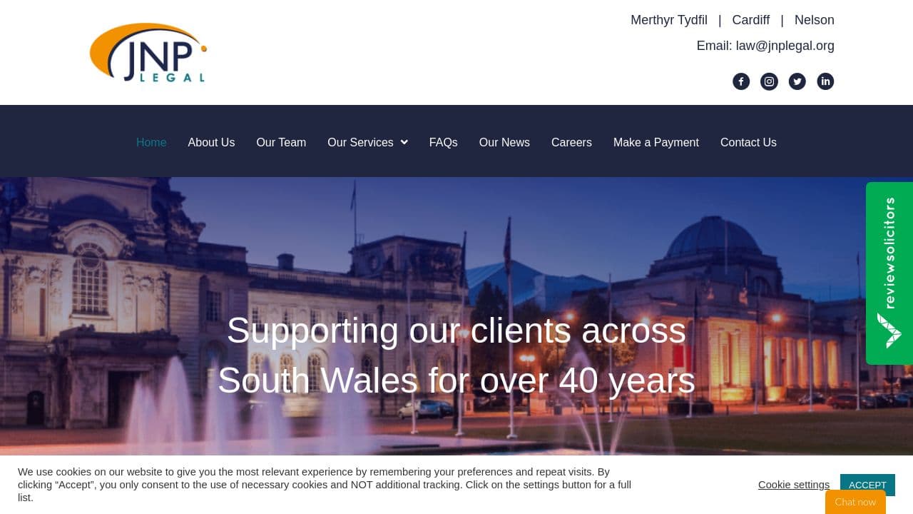 JNP Legal  website screenshot