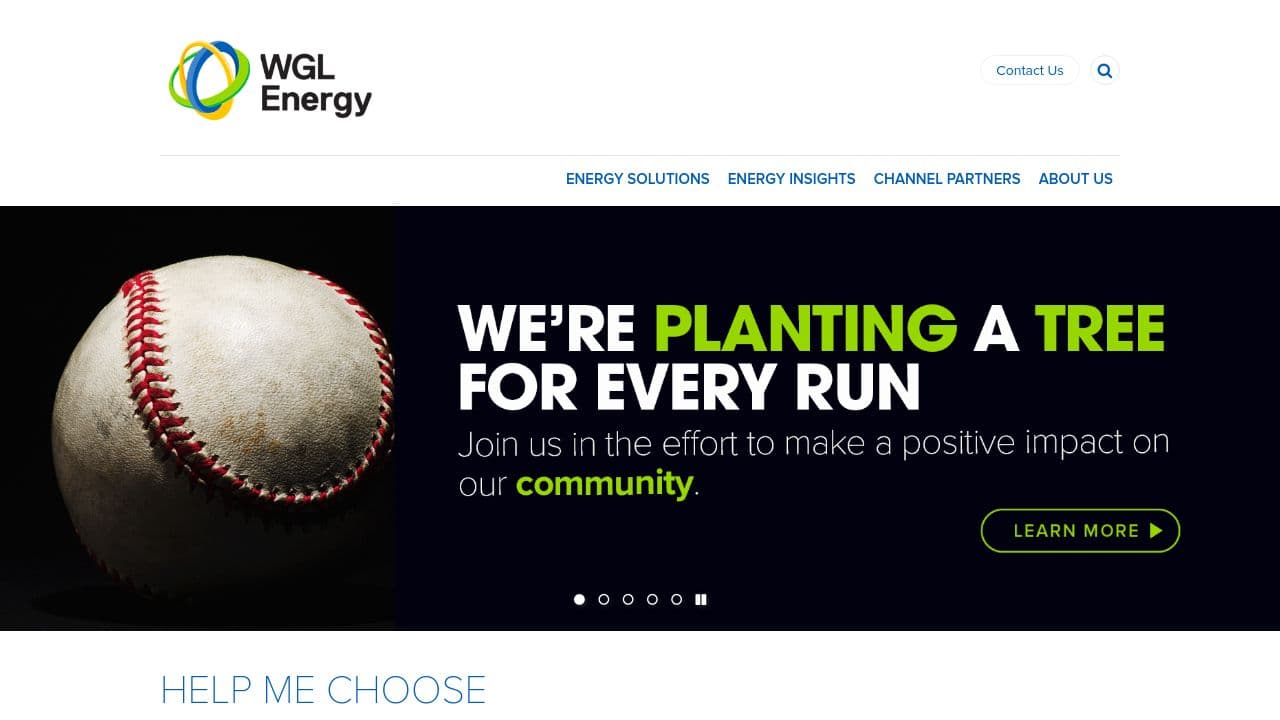 WGL Energy website screenshot