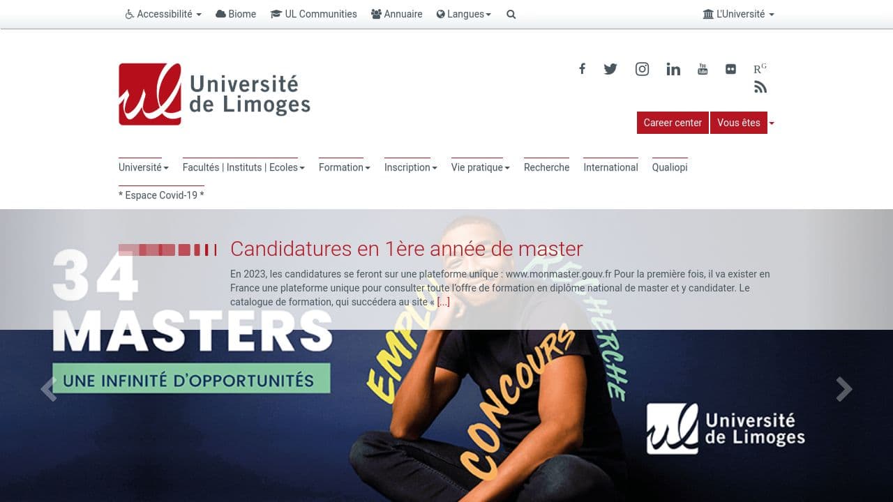 IAE Limoges website screenshot