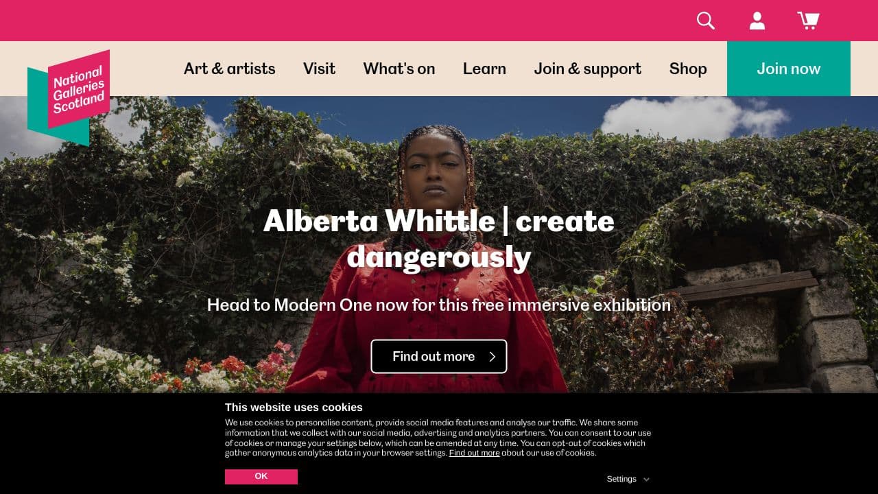 National Galleries of Scotland website screenshot