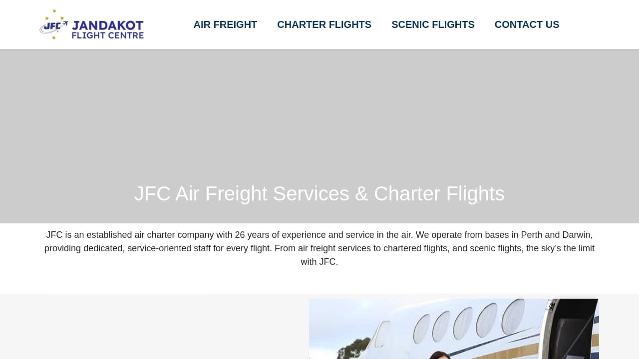 JFC Aviation website screenshot