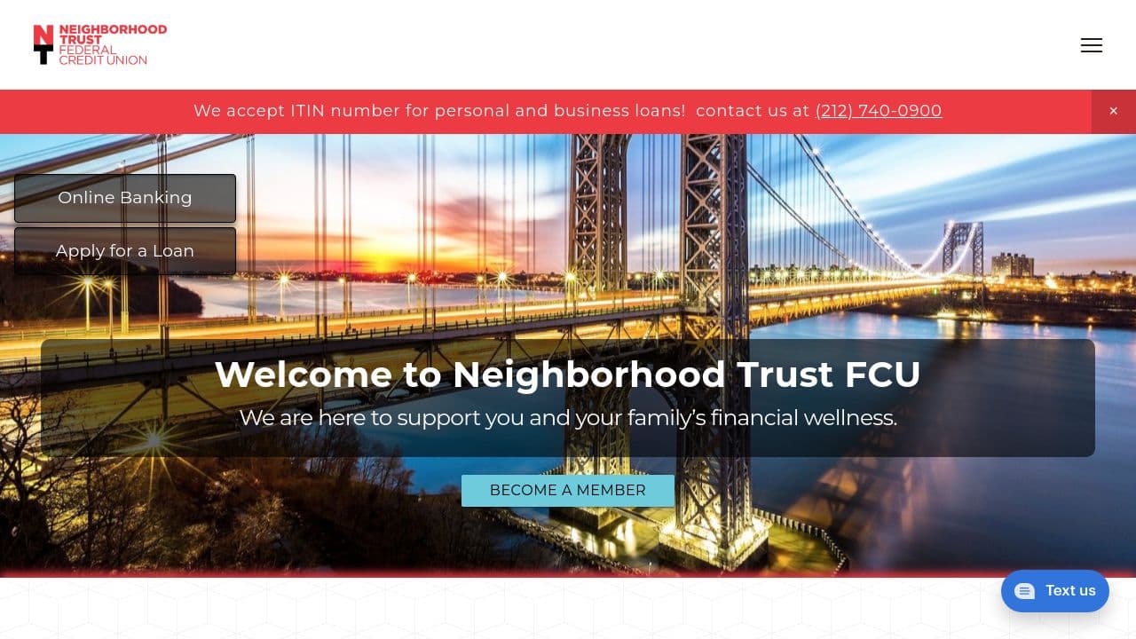 Neighborhood Trust FCU website screenshot