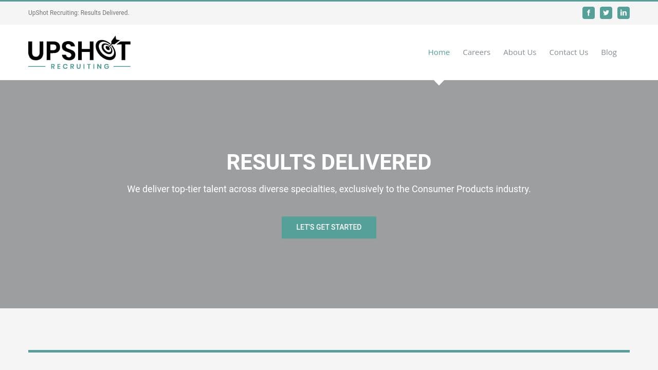 UpShot Recruiting website screenshot