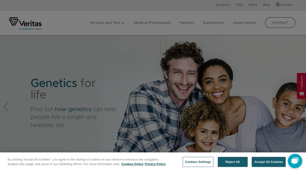 Veritas Intercontinental website screenshot