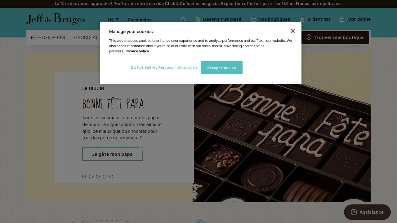 Jeff de Bruges website screenshot