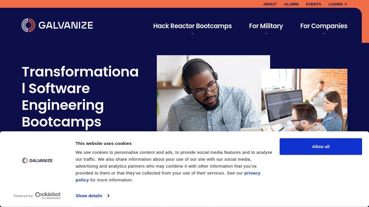 hack reactor website screenshot