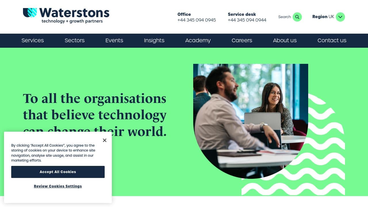 Waterstons website screenshot