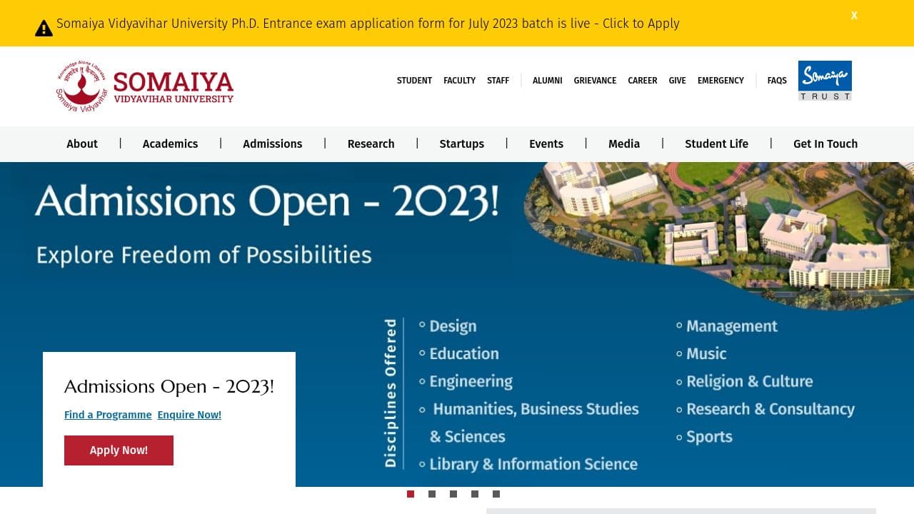 K J Somaiya Institute of Management website screenshot