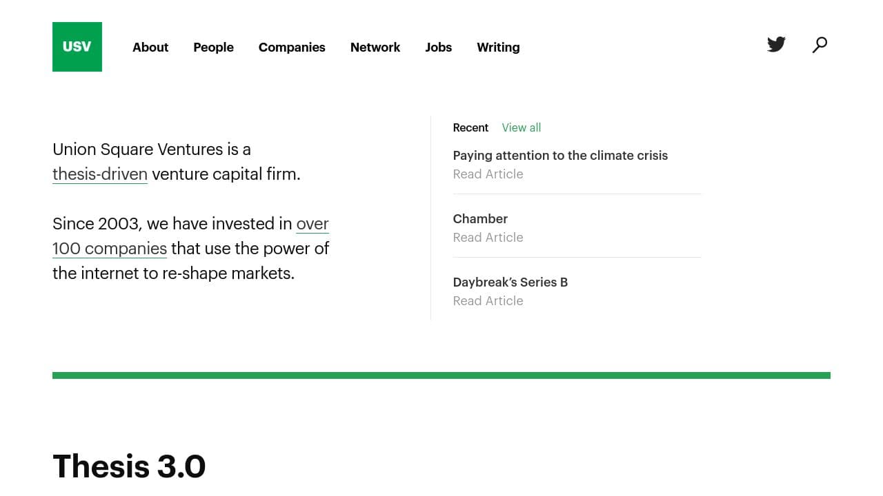 Union Square Ventures website screenshot
