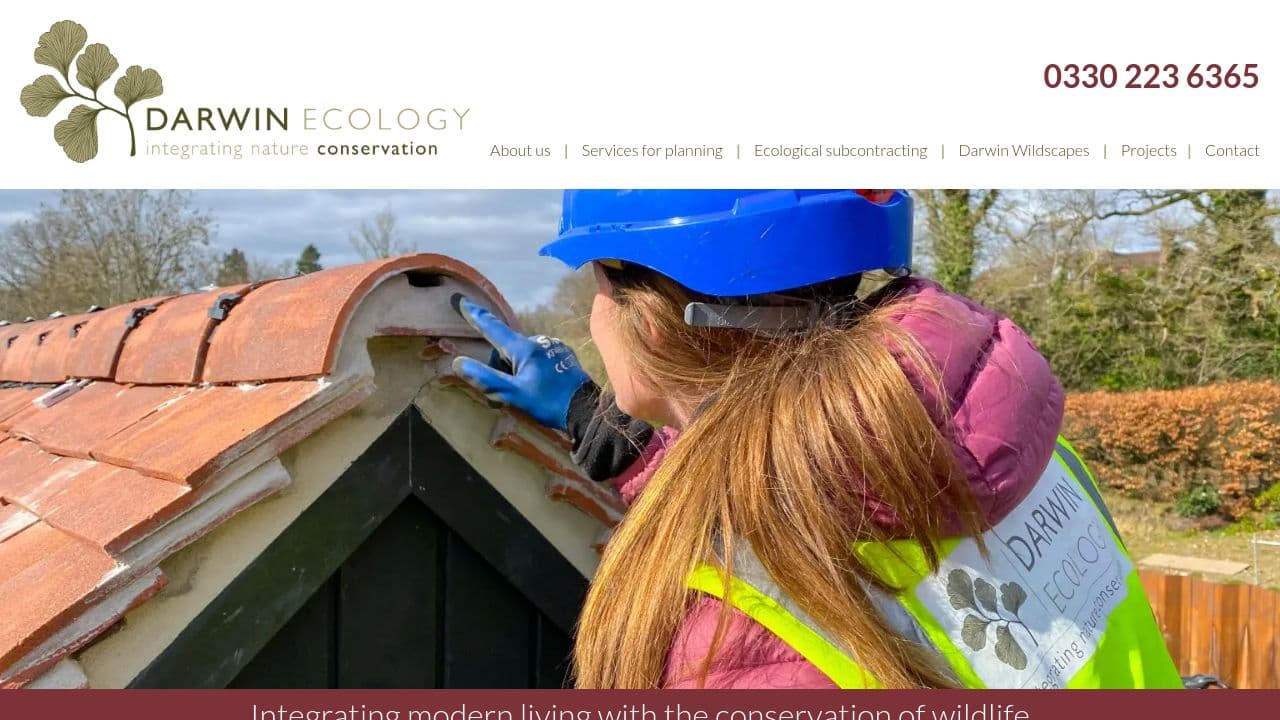 Darwin Ecology website screenshot