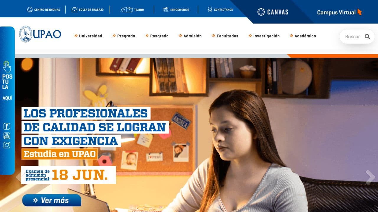 Universidad Privada Antenor Orrego website screenshot