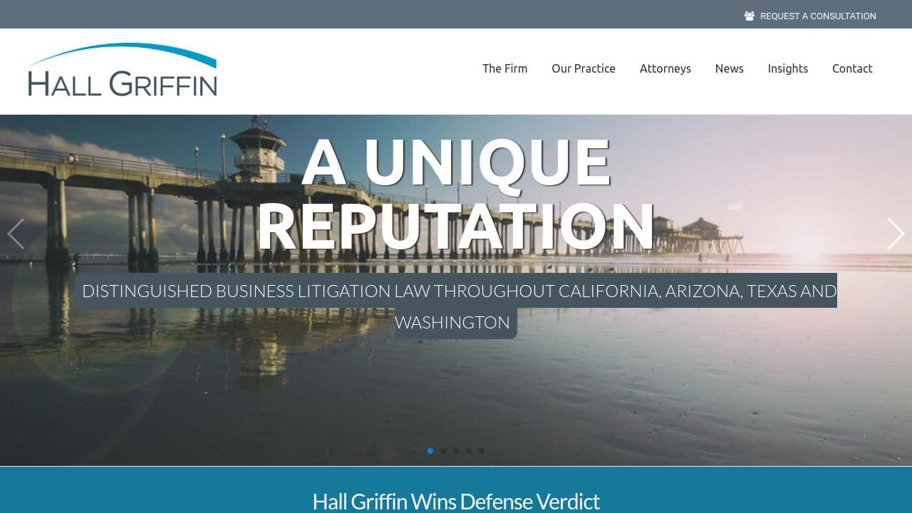 Hall Griffin LLP website screenshot