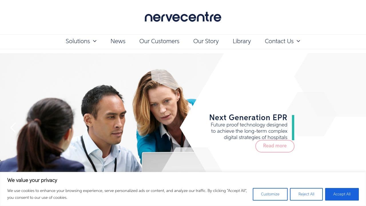 Nervecentre Software website screenshot