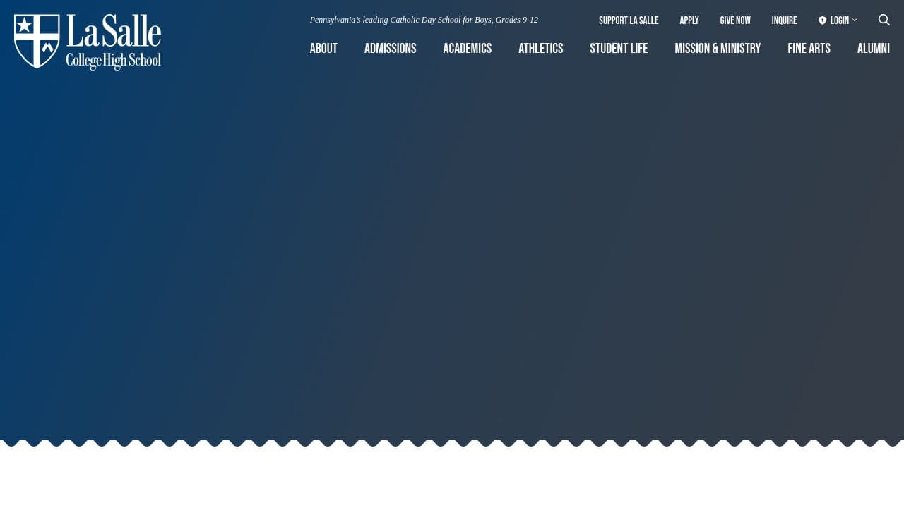 La Salle College High School website screenshot