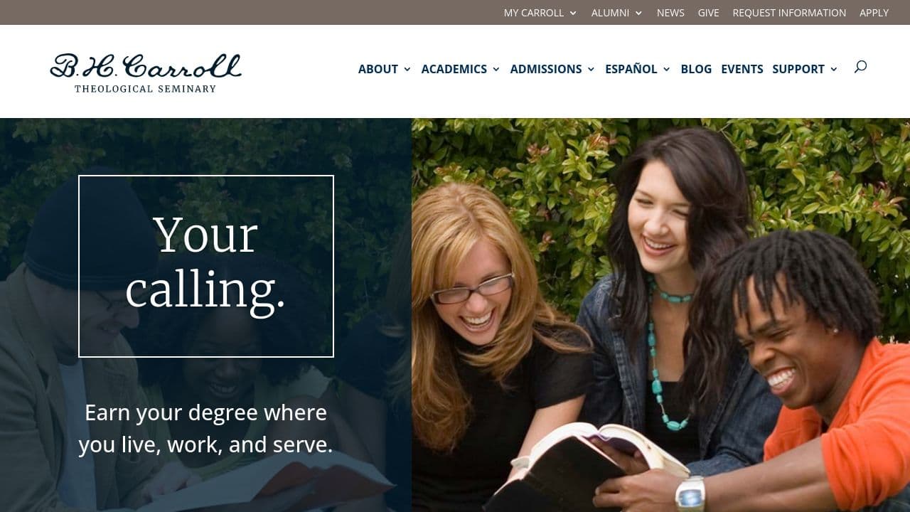 B. H. Carroll Theological Seminary website screenshot