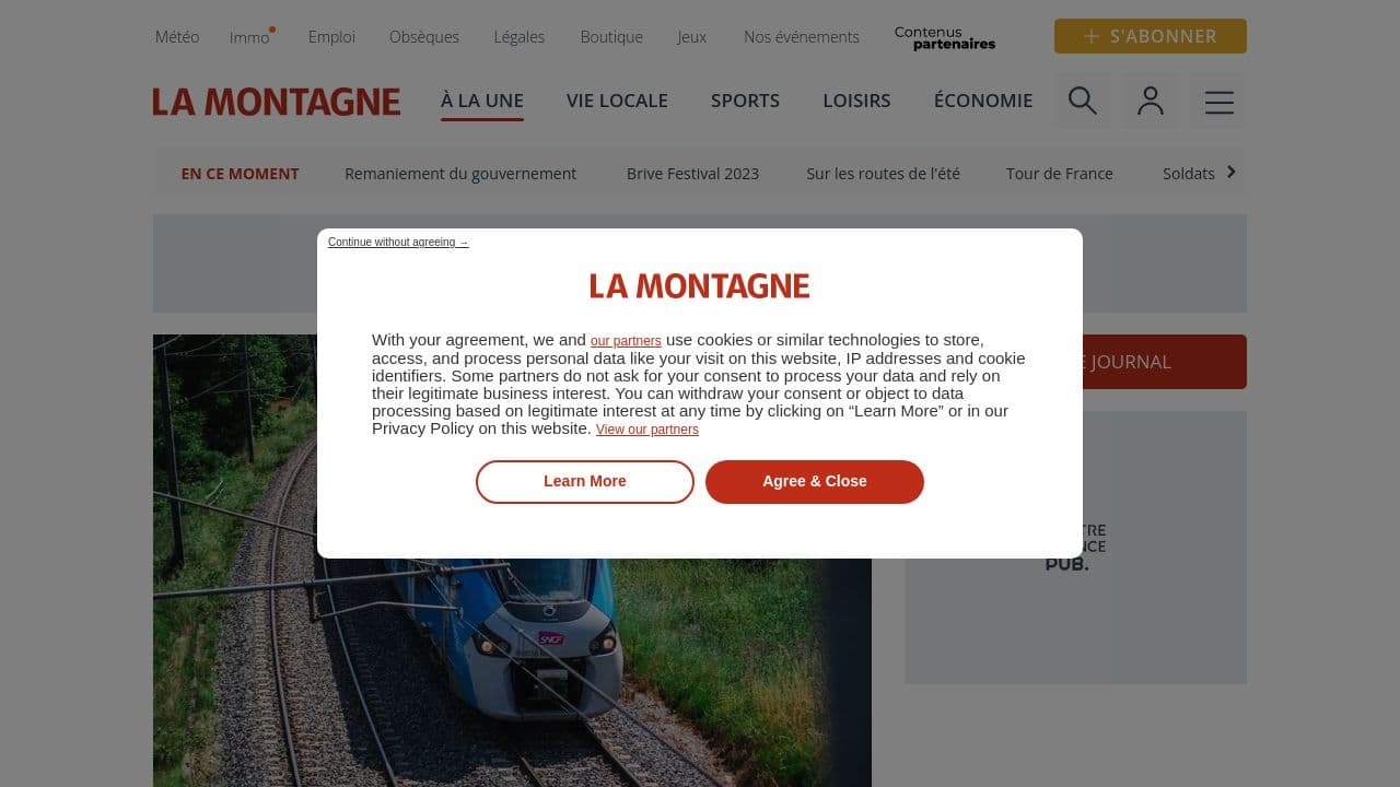 La Montagne website screenshot