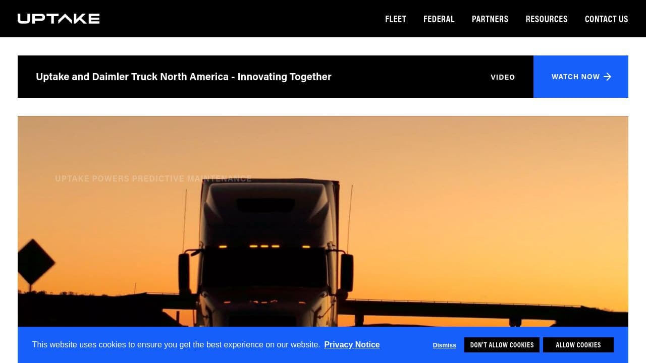 Uptake website screenshot