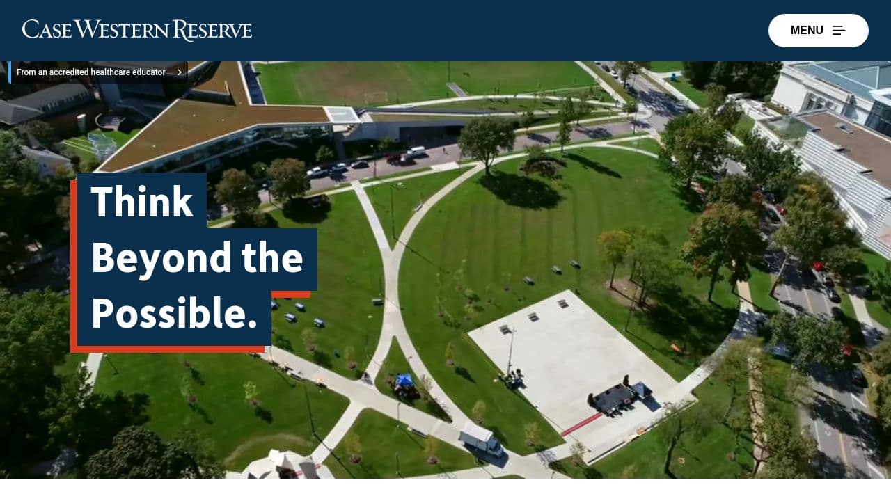 Weatherhead School of Management at Case Western Reserve University website screenshot