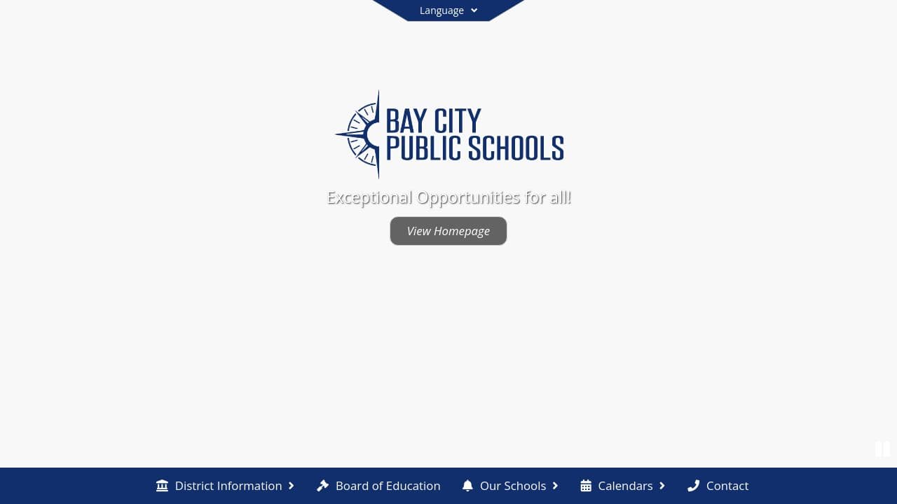 Bay City Public Schools website screenshot