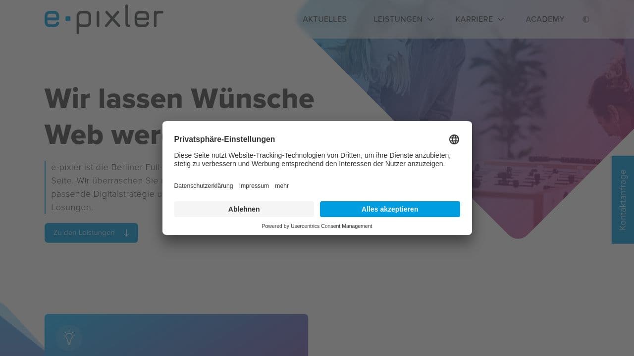 e-pixler GmbH website screenshot