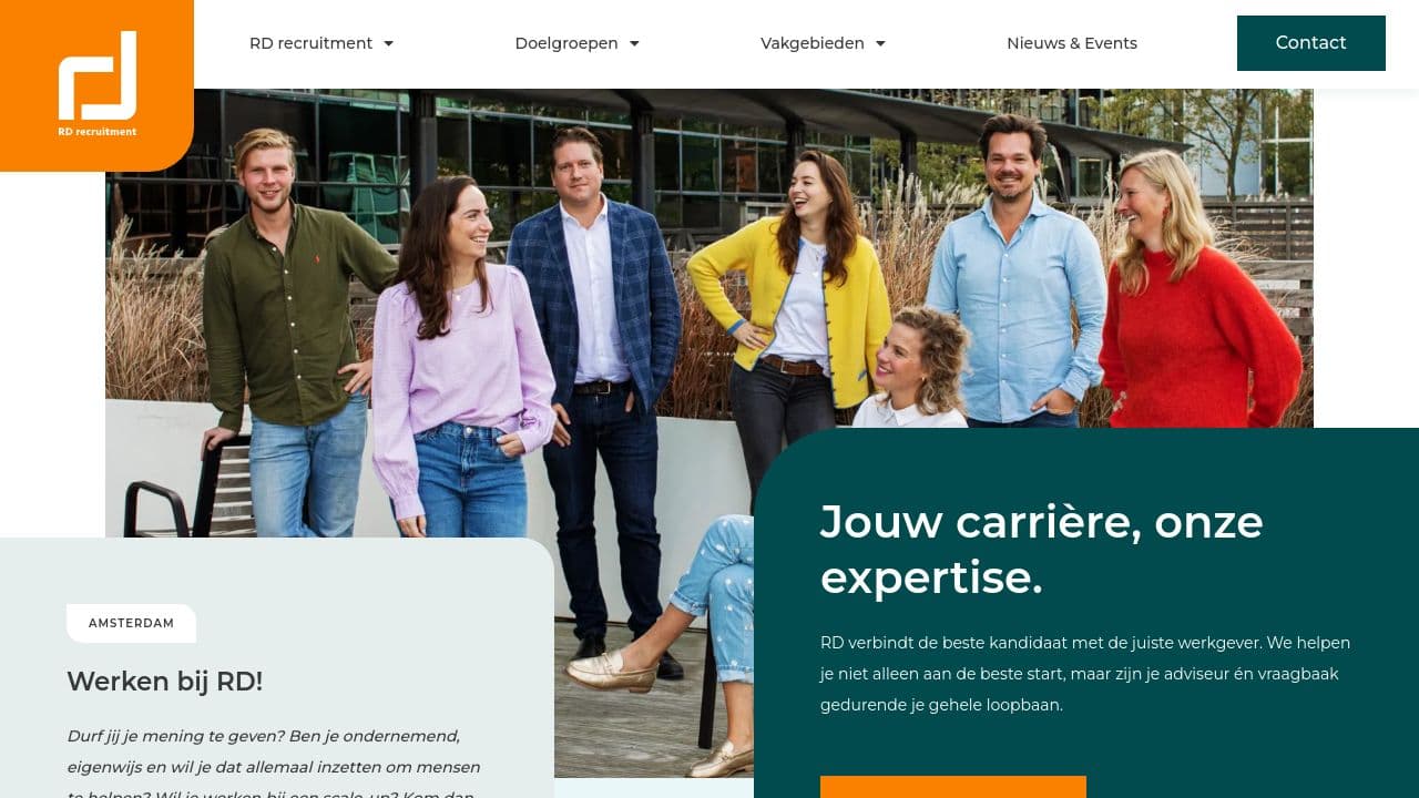 RD recruitment website screenshot