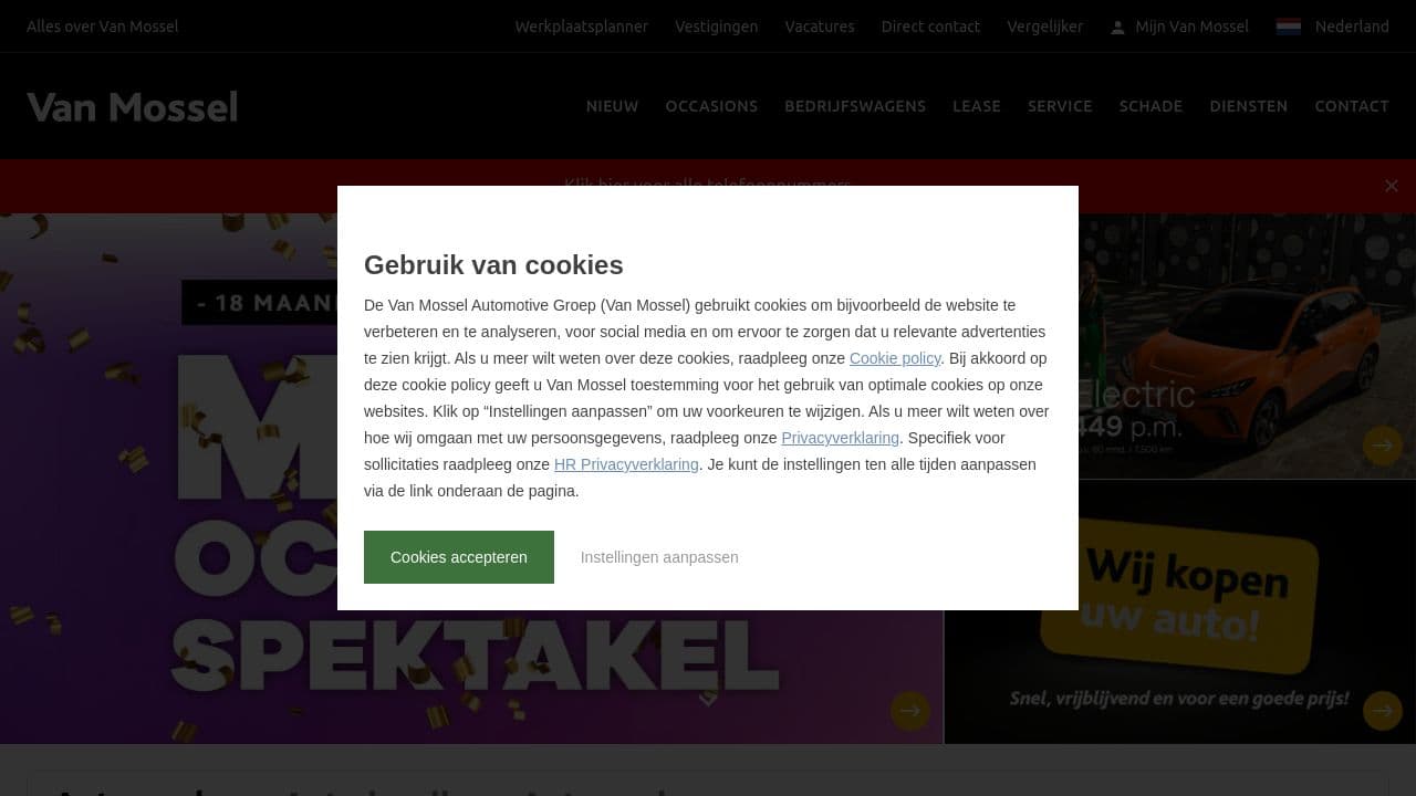 Van Mossel Automotive Group website screenshot