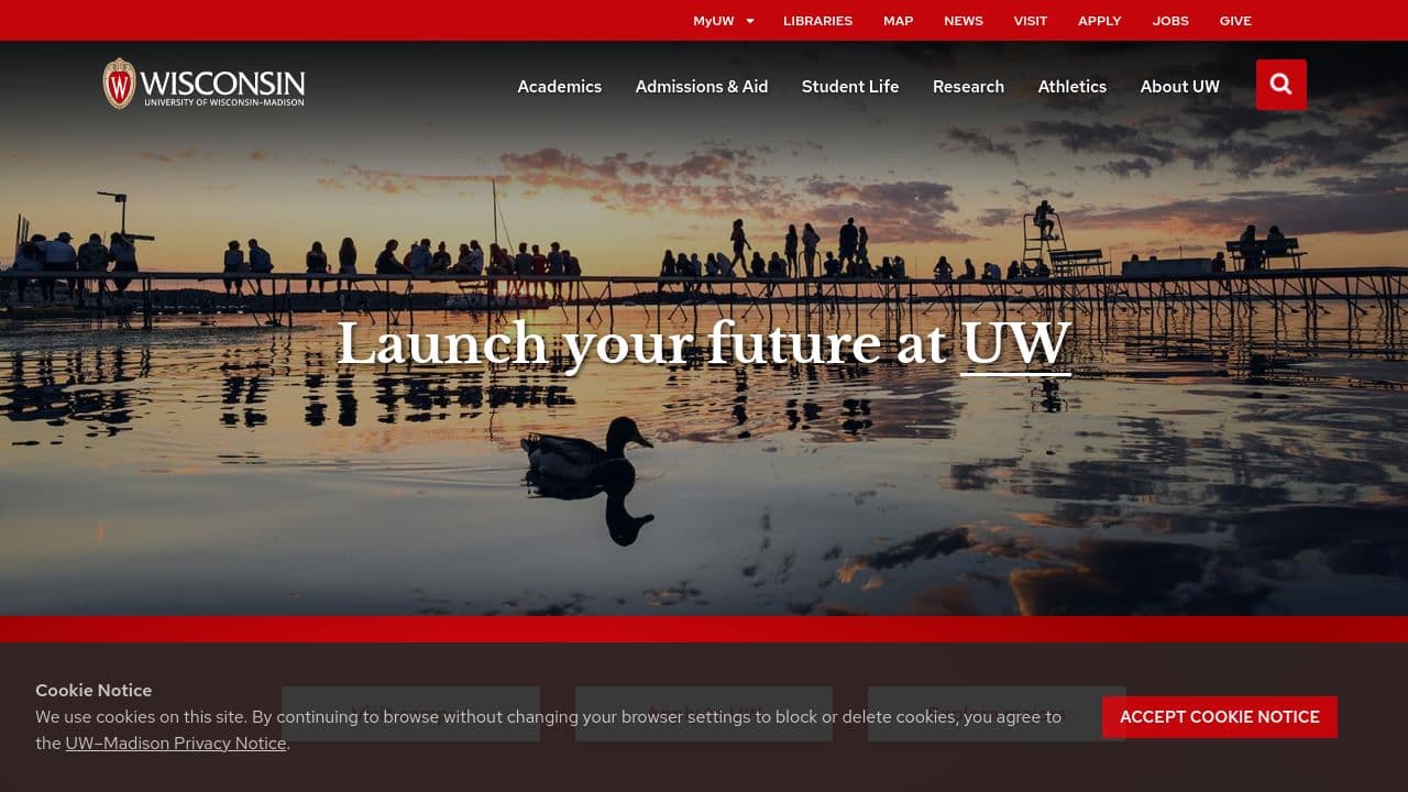 University of Wisconsin Law School website screenshot