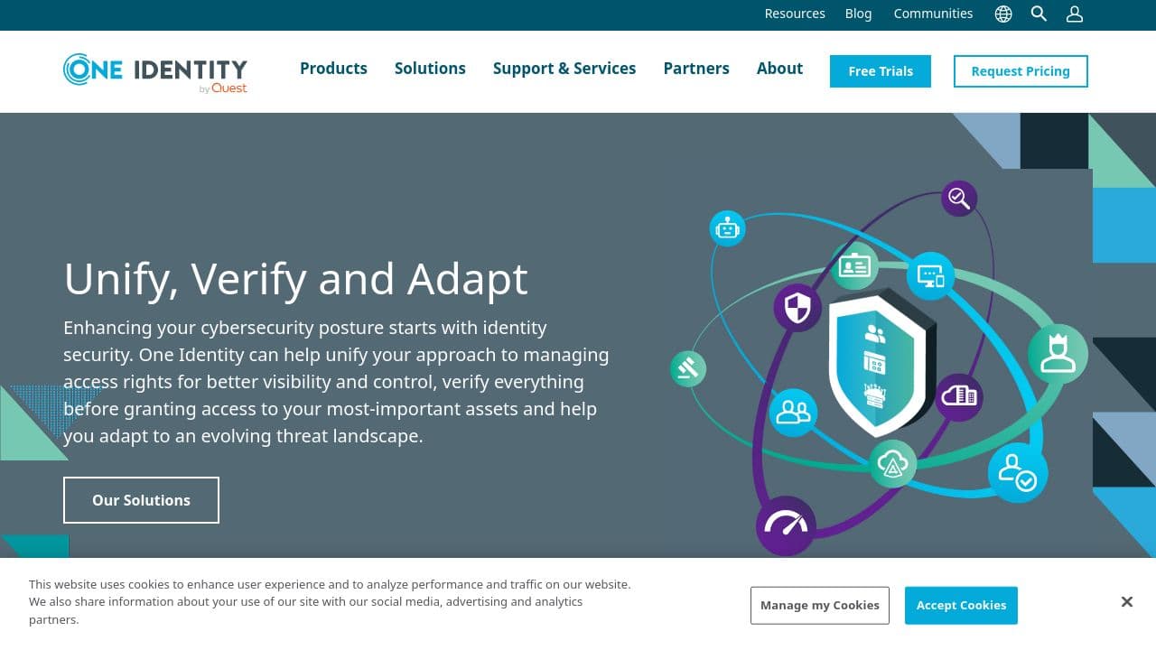 One Identity website screenshot