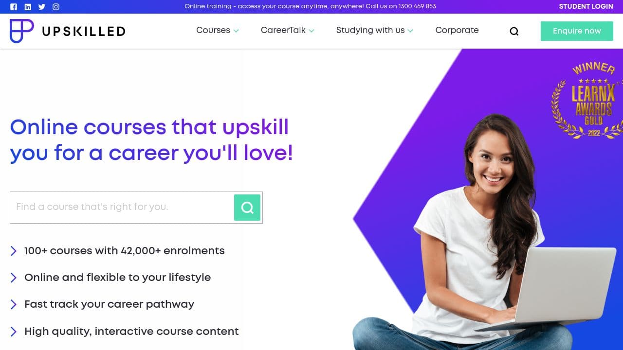 Upskilled website screenshot