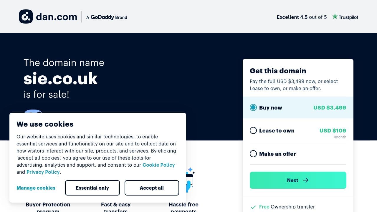 SIE website screenshot