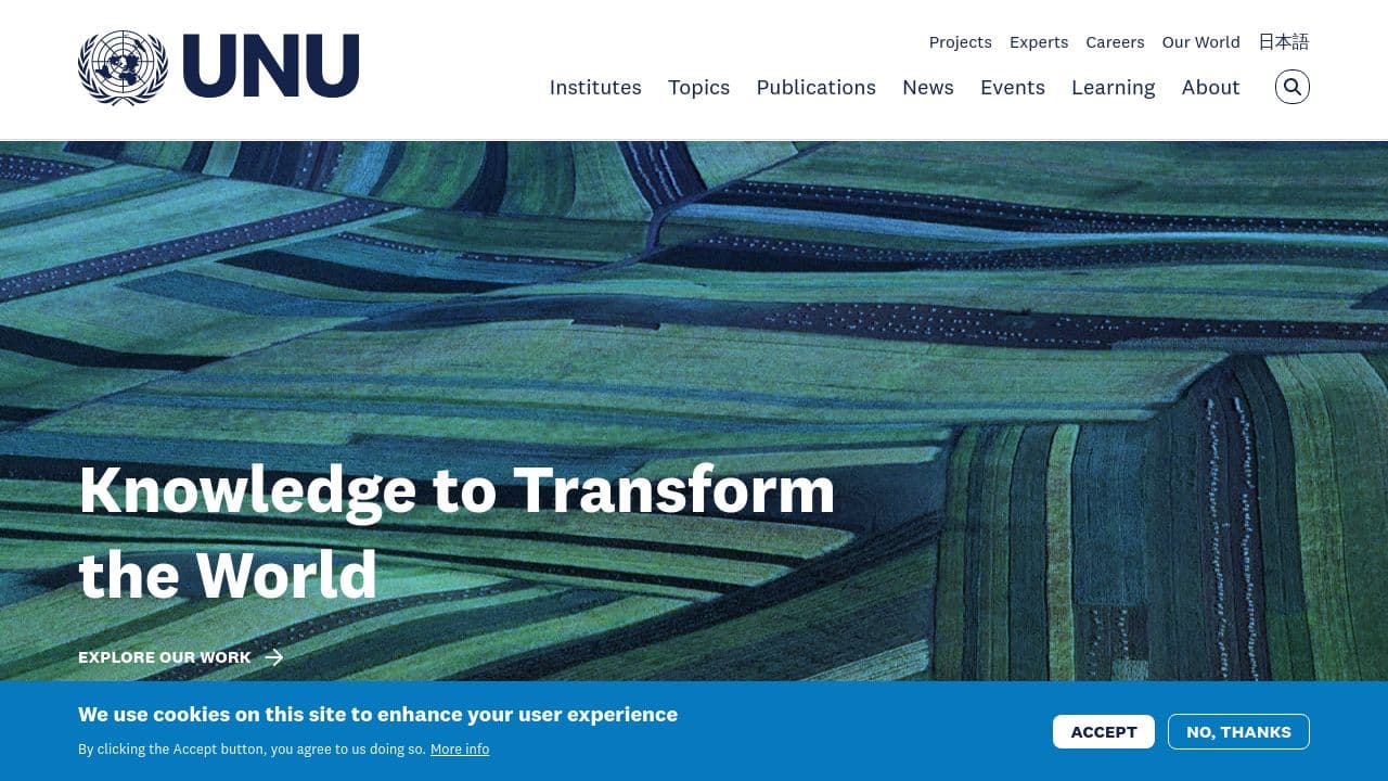 United Nations University-MERIT website screenshot
