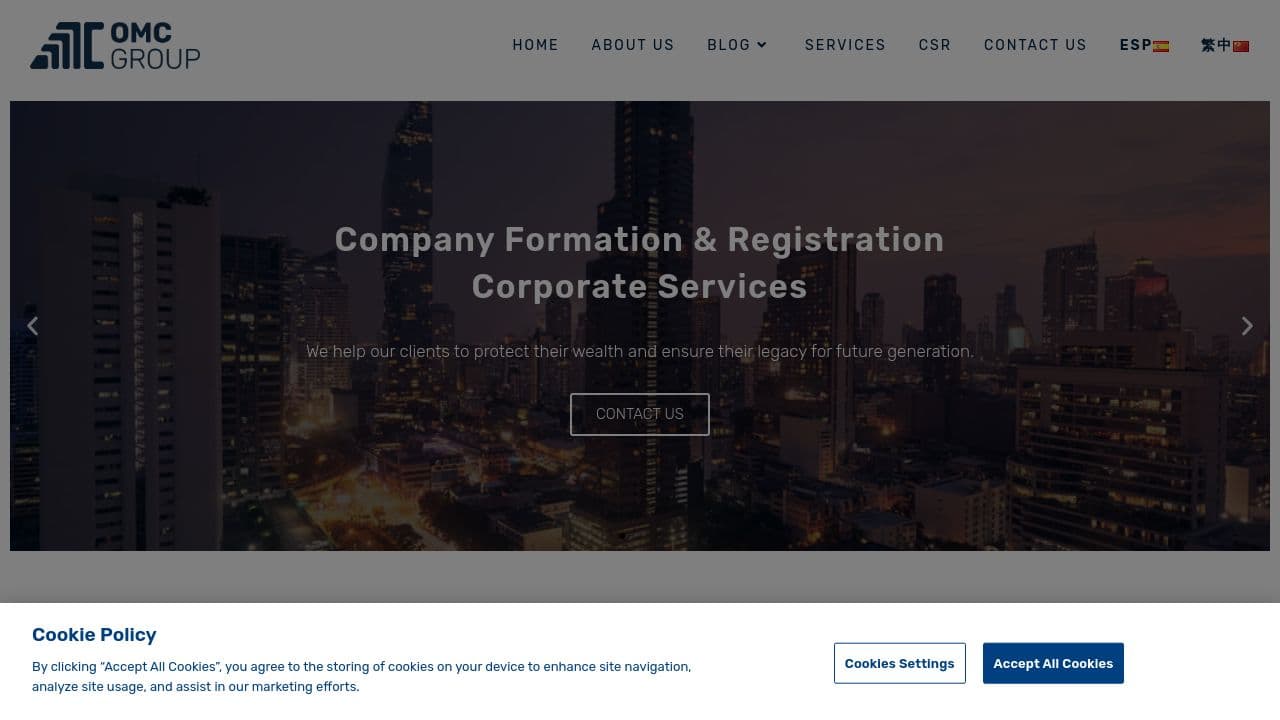 OMC GROUP website screenshot