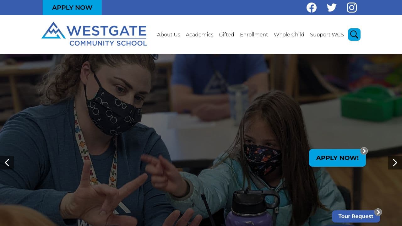 Westgate Community School website screenshot