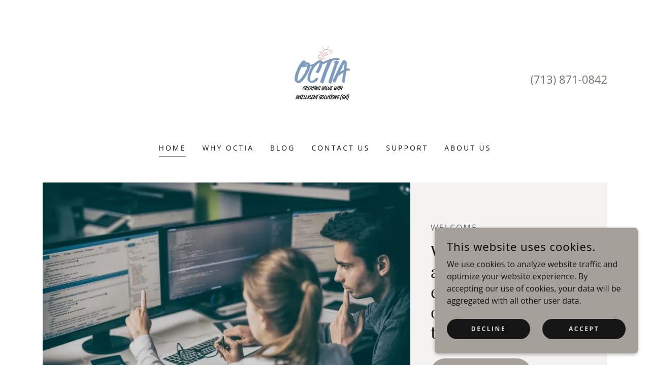 Octia Corp website screenshot
