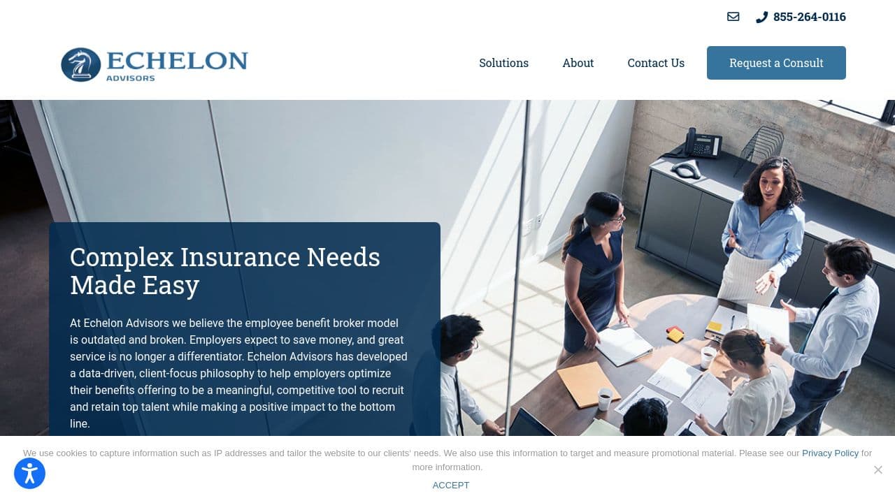 Echelon Advisors website screenshot