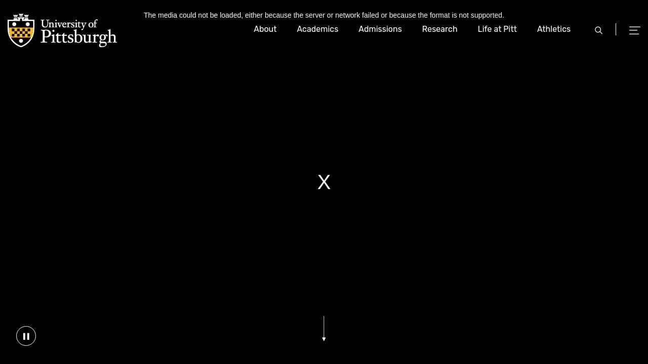 University of Pittsburgh website screenshot