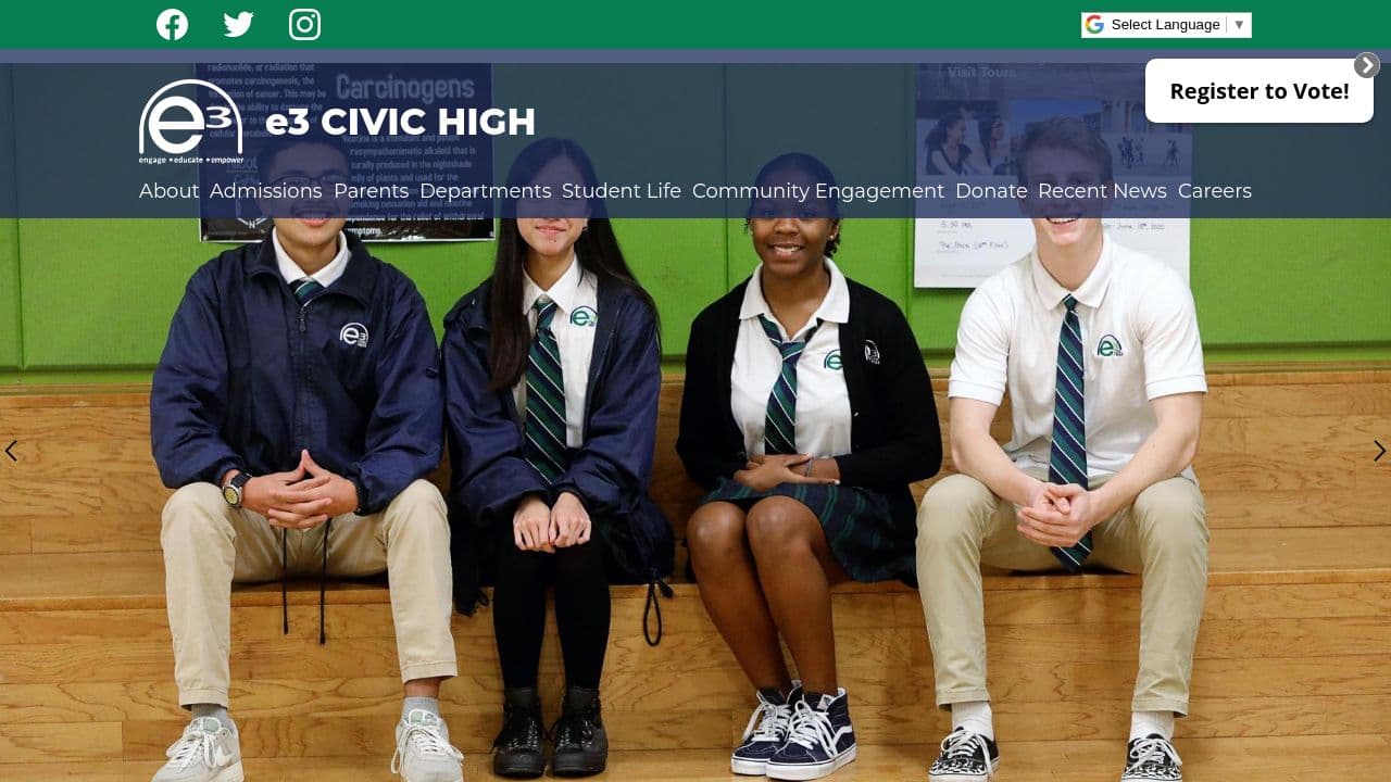 e3 Civic High website screenshot