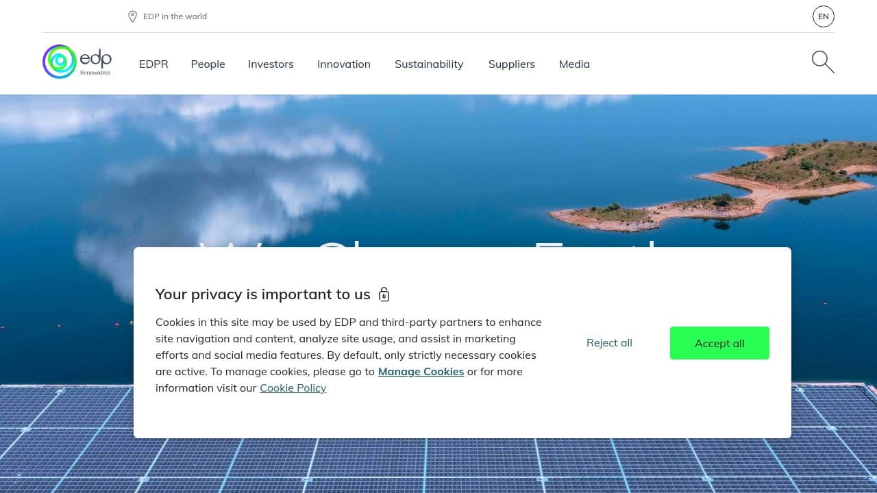 EDP Renewables website screenshot