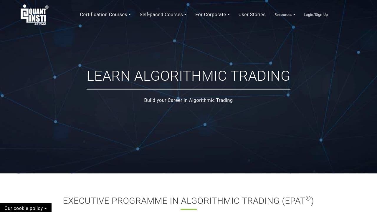 quantinsti website screenshot