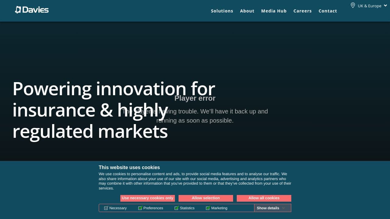 Davies North America website screenshot