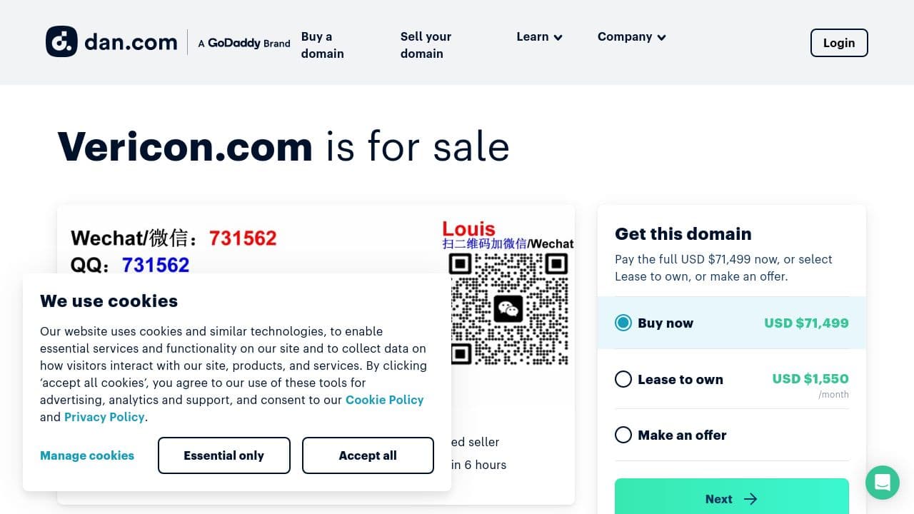 Vericon Construction website screenshot